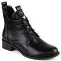 Insulated lace-up and zipper ankle boots M.Daszyński W SAN18, black (39)