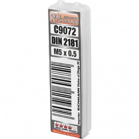 Fine thread tap M5 x 0.5 mm 2 pcs.