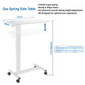 Up Up Forseti Adjustable Height Table, White