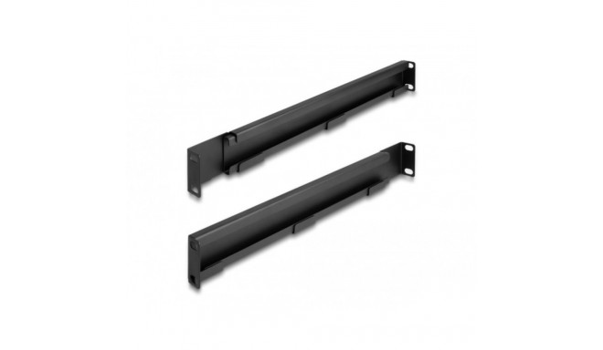 DeLOCK 19 mounting rail, length adjustable 368 - 600 mm for network cabinet, mounting rails (black, 