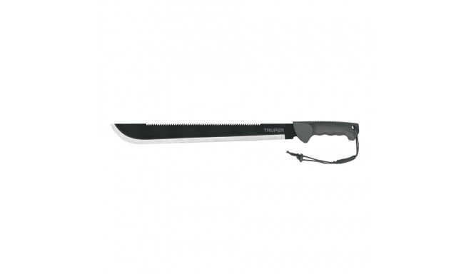 Truper double-edge machete with injected handle and sheath, 46cm blade