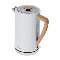 Adler AD 1347W electric kettle 1.5 L 2200 W White, Wood