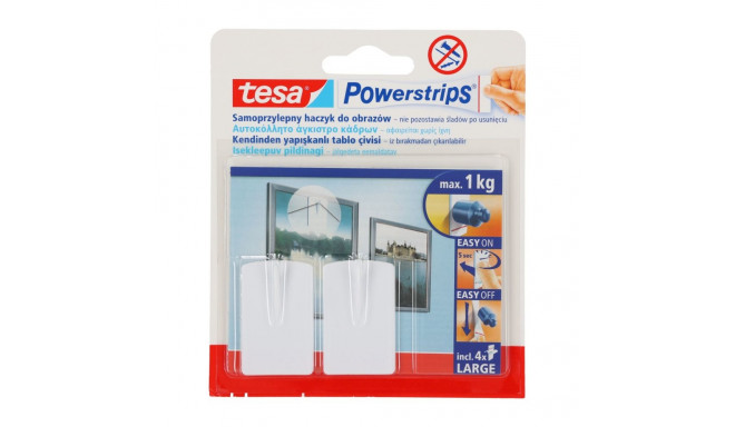 Isekleepuvad konksud Powerstrips 2 tk piltide jaoks, valged