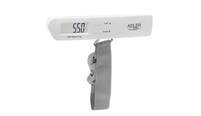 Adler reisikohvri kaal AD 8191 maksimaalne kaal 50 kg madala aku näidik mõõtevahemik 50 g kuni 50 kg