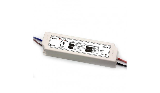 LED power supply V-TAC VT-22061 60W 12V 5A IP67 Hermetic, EMI filter (SKU 3234) White