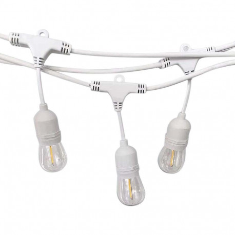 Garden Garland V-TAC White 15 meters 15 fixtures E27 Rubber+Socket IP54 VT-713
