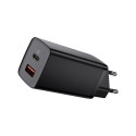 Baseus GaN CCGAN2L-B01 Tīkla Lādētājs USB  USB-C  65W  5A  Quick Charge 3.0 Melns