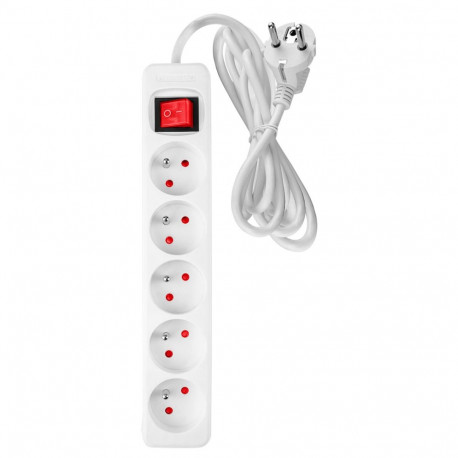 Pikendusjuhe 5 m, 3 x 1.5 mm2, 5G, valge, ON/OFF