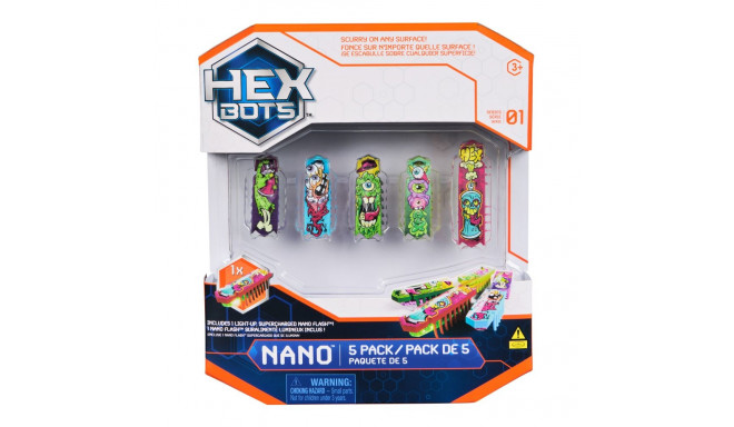 HEX BOTS interactive toy Nano Flash 5 pack