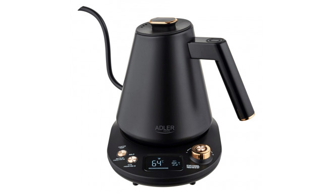 Adler Kettle | AD 1349 | Electric | 1100 W | 1 L | Stainless steel | 360° rotational base | Black/Go