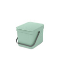 Prügikast 6L, Brabantia, Sort/Go kaanega,L-20.0x S 24.9 x K-18.1/43,0cm / Jade Green, roheline