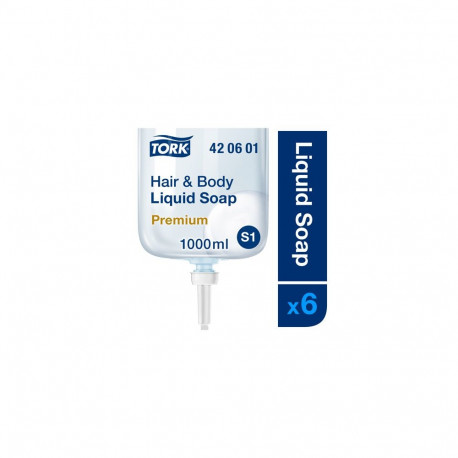 Vedelseep Tork Premium Hair & Body S1, 1L, sinine