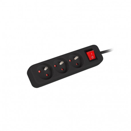 Lanberg extension cord 3 sockets with a switch 1.5m, black