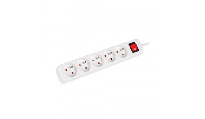 Lanberg pikendusjuhe 5 pesa lülitiga 1,5m, valge (PS1-05E-0150-W)