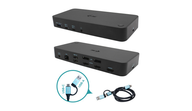 I-TEC USB 3.0 / USB-C / Thunderbolt 3x 4K dokkimisjaam + toiteedastus 70W