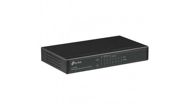 TP-LINK 8-Port Gigabit Desktop PoE Switch 8x10/100/1000Mbps RJ45 ports including 4 PoE ports steel c