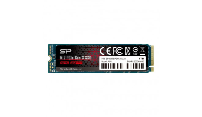 SILICONPOW SP001TBP34A80M28 Silicon Power SSD P34A80 1TB, M.2 PCIe Gen3 x4 NVMe, 3400/3000 MB/s