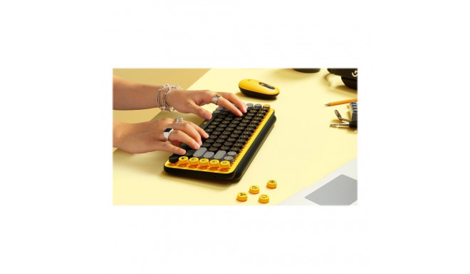 LOGITECH POP Keys Wireless Mechanical Keyboard With Emoji Keys - BLAST YELLOW (PN)