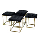 Puff-transformer 5in1 - 5 stools in 1 pouffe black velvet