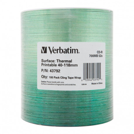 Verbatim CD-R-plaadid 700MB 52x termotrükitavad ilma logota pakendis 100