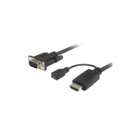 HDMI to VGA converter cable with USB power 2m