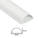 Round Cable Trunking 50x25mm, 1x1m white, click-lock lid, self-adhesive