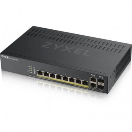 ZYXEL GS1920-8HPV2, 10 PORT SMART MANAGED SWITCH 8X GIGABIT COPPER AND 2X GIGABIT DUAL PERS., HYBRID