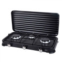 Portable Stove - Jata Three Burner Gas Cooker Black