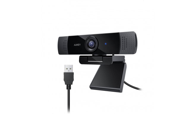 "Aukey PC-LM1E Stream Series Dual-Mic Full HD Webcam with 1/3""-CMOS Sensor black"