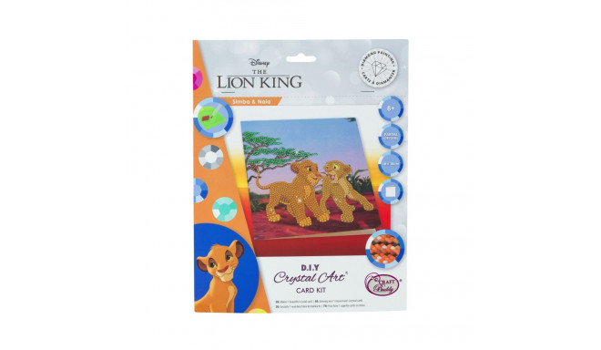 DISNEY Crystal Art Card Simba and Nala, 18 x 18 cm