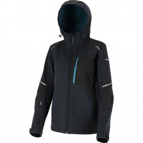 Kurtka softshell z kapt. damska czar.-turkus., "xl",ce,lahti