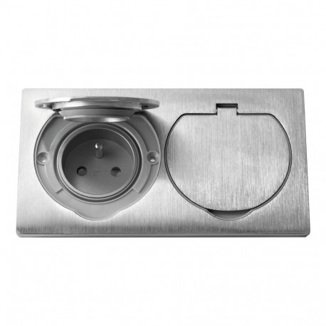 hermeetiline topelt elektripistikupesa, IP55 roostevaba teras
