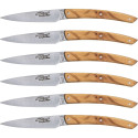 Jean Dubost Laguiole 6 pcs. Knife Set, Olive Wood