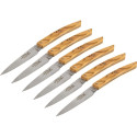 Jean Dubost Laguiole 6 pcs. Knife Set, Olive Wood