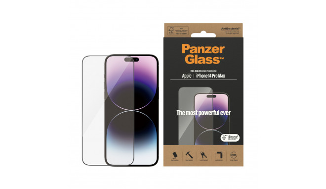 PanzerGlass-panssarilasi, iPhone 14 Pro Max, musta kehys