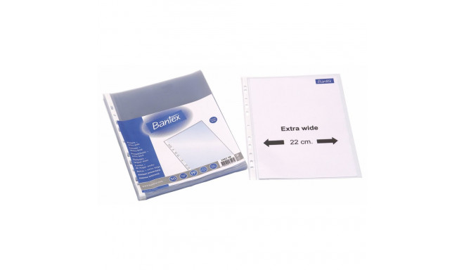 BANTEX A4 EXTRA WIDE POCKET 0,1 MM 50 PCS., ANTI-GLARE