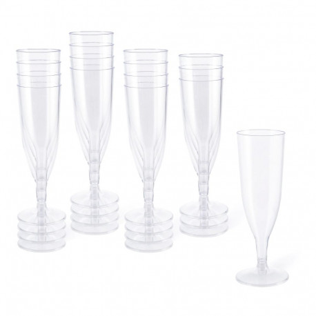 Plastic champagne goblet 100ml 6pcs in a pack SPINO