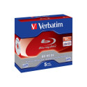 VERBATIM 5x BD-RE Dual Layer 50GB 2x Jewel Case white blue surface