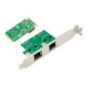 DIGITUS DN-10134 2-port Gigabit Ethernet mini PCI Express Card single lane low profile bracket Realt