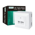 DIGITUS modular wall outlet  2xRJ45 white Cat6 fully shielded surface mount RAL 9010