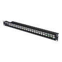 DIGITUS Patch Panel Case 1U for Keystone Module 24-Port 19Inch for RJ45 and LWL module black RAL 900