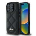 Guess GUHCP16LPSQSQSK iPhone 16 Pro 6.3" black/black hardcase Quilted Metal Logo