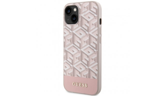 Guess GUHMP14SHGCFSEP iPhone 14 / 15 / 13 6.1" roosa kõvakorpus GCube Stripes MagSafe
