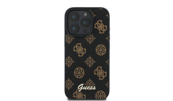Guess GUHMP16LPGPYSK iPhone 16 Pro 6.3" black hardcase Peony Script MagSafe