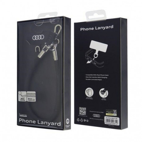 Audi universaalne telefoni kaelapael 28cm 8mm must AU-HSL8-R8/D1-BK
