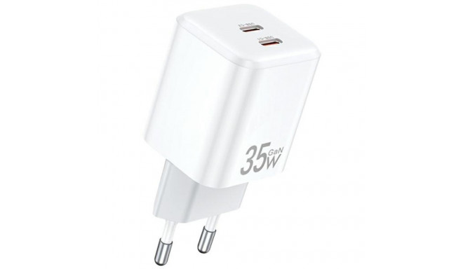 AWEI charger PD65-EU 35W2x USB-C white GaN