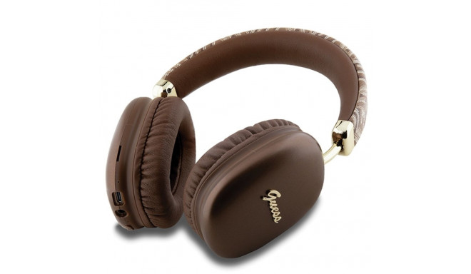 Guess Bluetooth on-ear headphones GUBHK1GCTCSW brown Gcube Metallic Script Logo