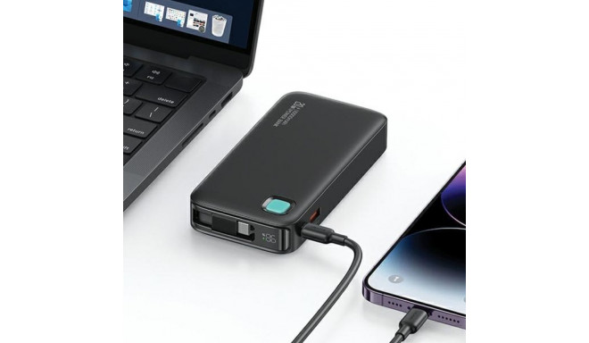 USAMS Powerbank with Retractable Cable USB-CRetractable 10000 mAh PD 20W Fast Charge XY Series white