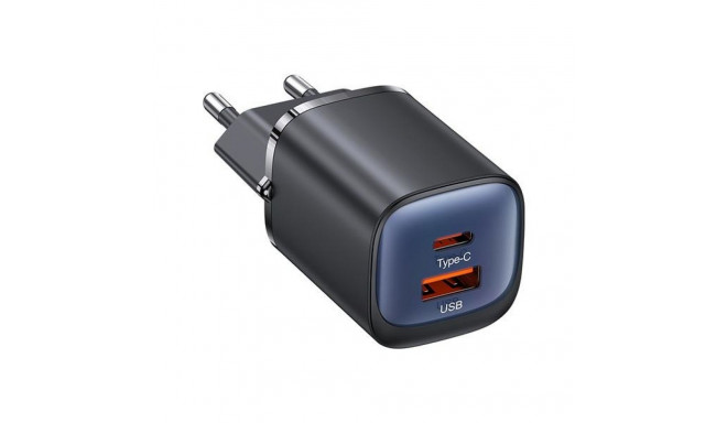 USAMS CC254 30W GaNUSB-C/USB-A kiirlaadija HC seeria valge CC254TC02
