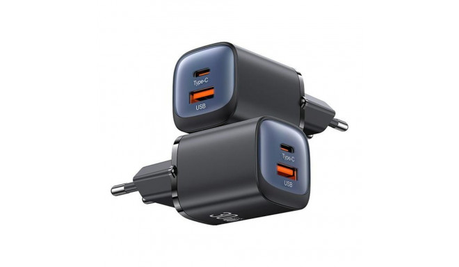 USAMS CC254 30W GaNUSB-C/USB-A kiirlaadija HC seeria lilla CC254TC03